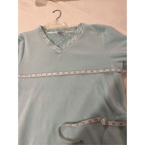 Simple Pleasures light teal green fleece night gown - Picture 6 of 8